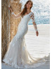 Delicate Sequined Lace Tulle Enchanting Fit-n-flare Wedding Dress